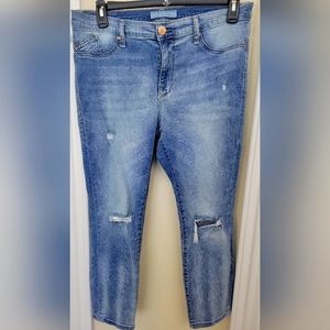 Rock and Republic Distressed Ankle Midrise Jeans Plus Size 16